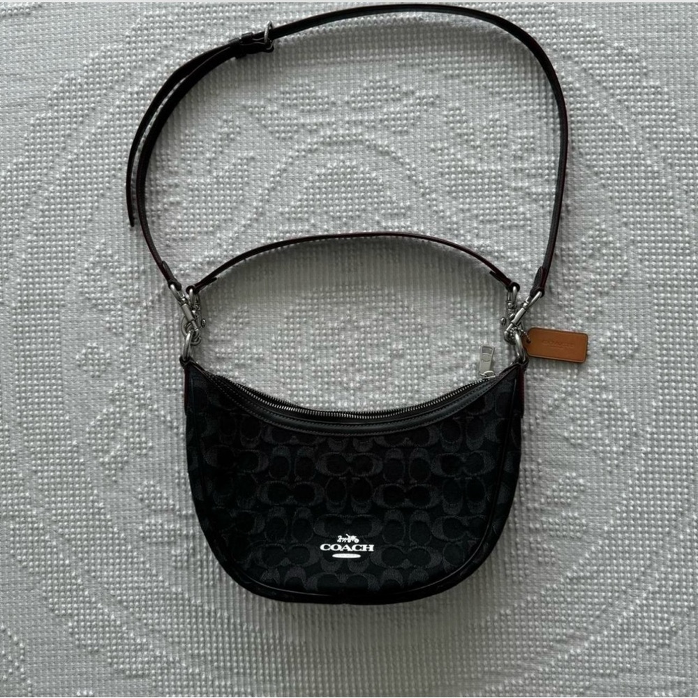 Coach Black Quilted Crescent Shoulder Bag
